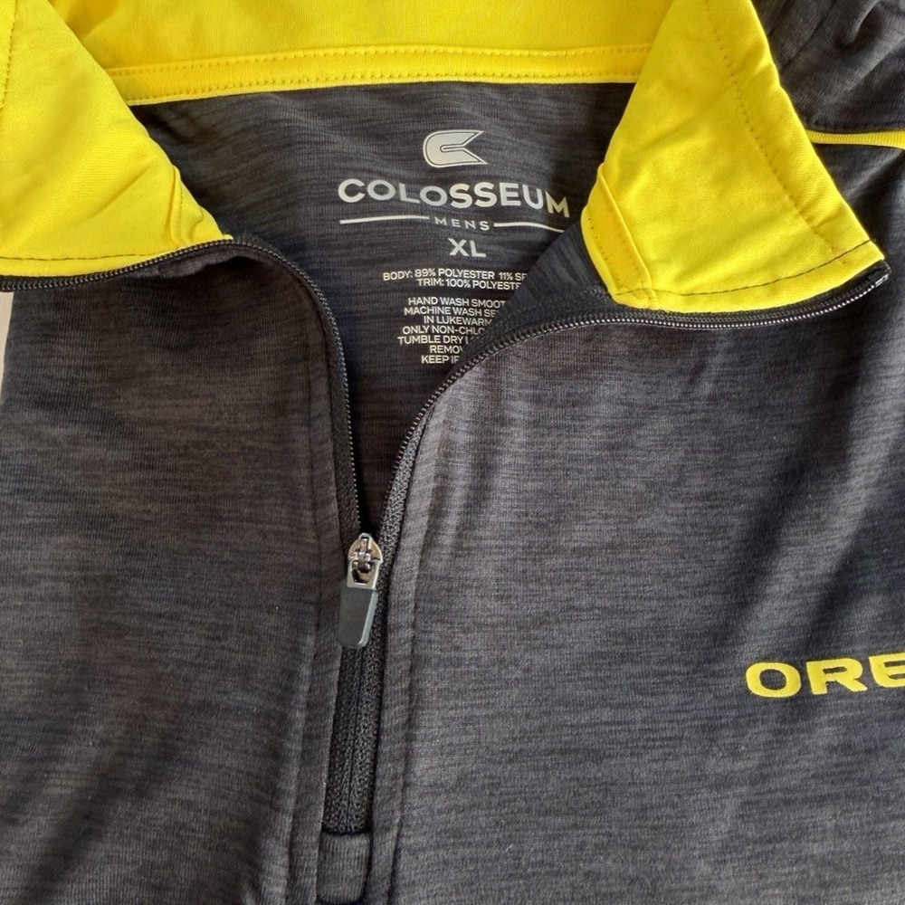 Colosseum Quarter Zip Pullover Mens XL Grey Oregon Ducks Long Sleeve Athletic - Picture 8 of 8